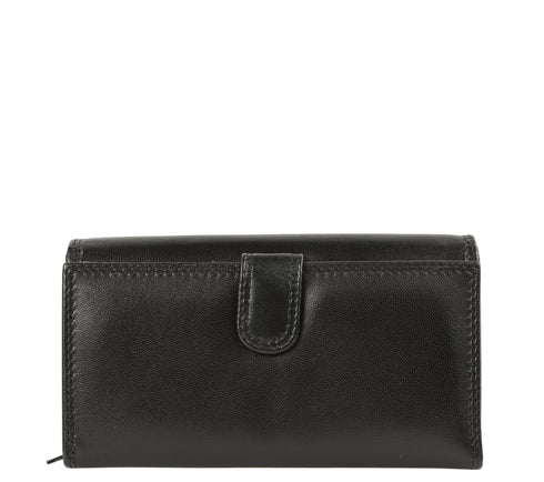 Portofel casual, dama, VALENTINI 407-155, negru, piele naturala